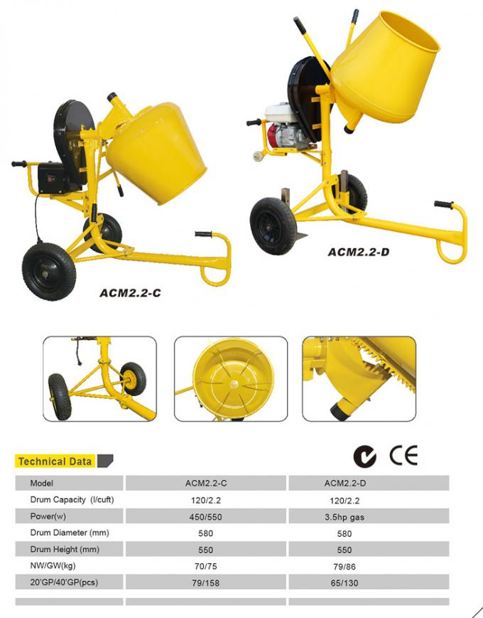 peso de 650W Mini Concrete Mixer Machine Light con Mini Pump 2