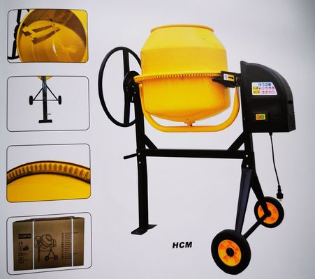Dos ruedas Mini Concrete Mixer eléctrico 250L con el arrabio Ring Gear