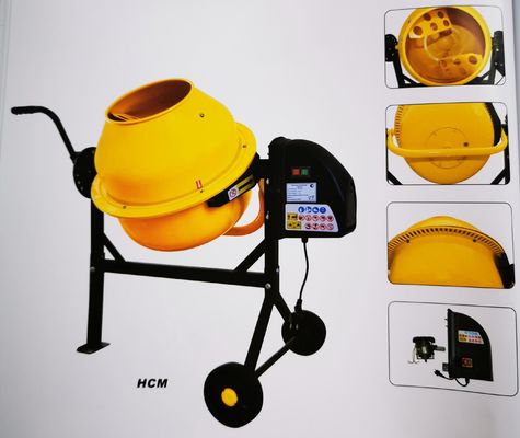 Dos ruedas Mini Concrete Mixer eléctrico 250L con el arrabio Ring Gear